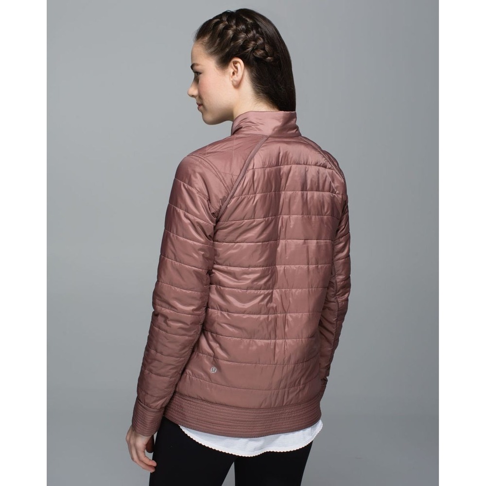 Lululemon The Bomb Bomber Reversible Jacket Bark Berry / Heathered Bark Berry 8 - Picture 3 of 16